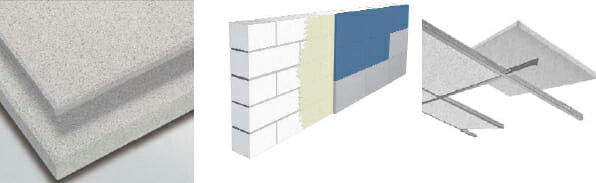QuietStone™声学天花板和墙壁解决方案示意图。
